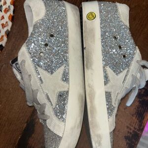 Golden Goose Silver Glitter Kids Sneakers